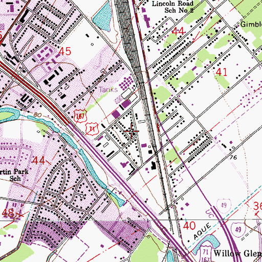 Topographic Map of Second Nazarene Baptist Church, LA