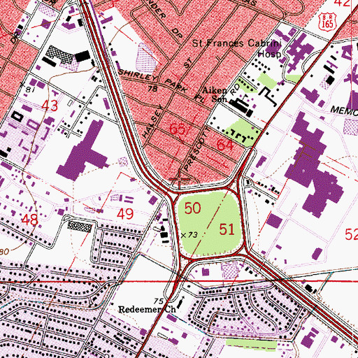 Topographic Map of Parkview Baptist Church, LA