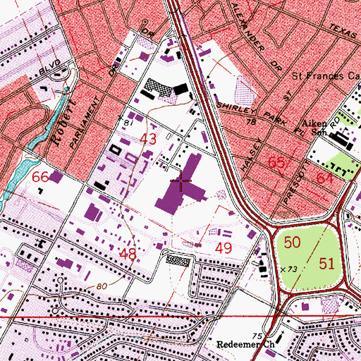 Topographic Map of Metrocenter Mall Shopping Center, LA