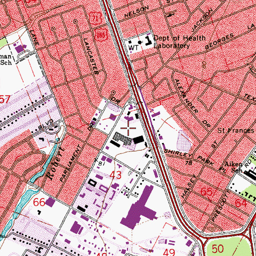 Topographic Map of MacArthur Village Shopping Center, LA