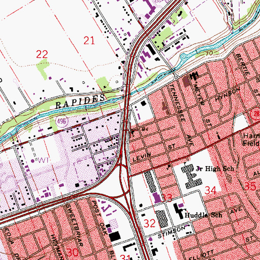 Topographic Map of Alexandria Church of Christ, LA