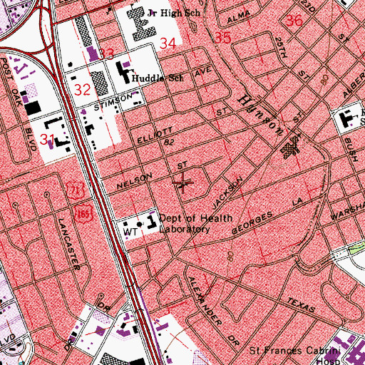 Topographic Map of First Church of the Nazarene, LA