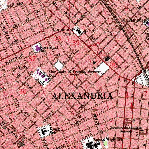 Topographic Map of Church of Christ, LA