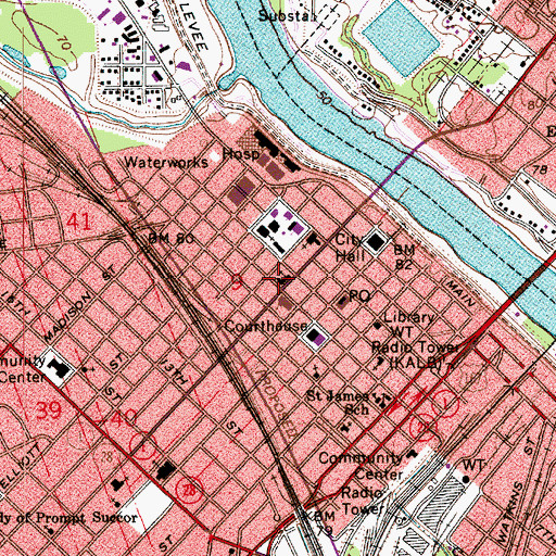 Topographic Map of Greater New Hope Baptist Church, LA