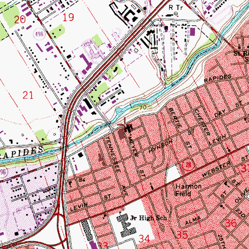 Topographic Map of The Pentecostals of Alexandria Church, LA