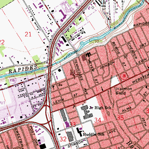 Topographic Map of Homewood Baptist Church, LA
