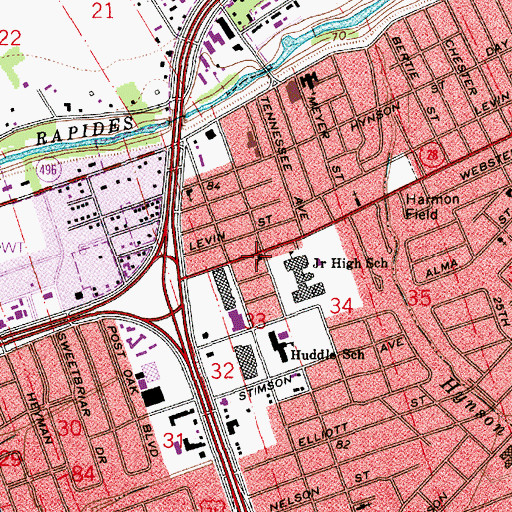 Topographic Map of First Wesleyan Church, LA