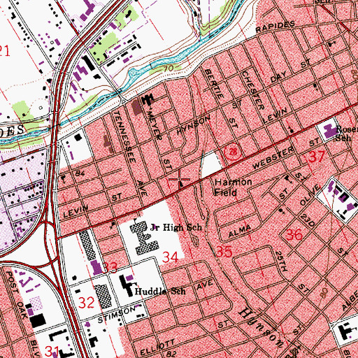 Topographic Map of Bibleway Pentecostal Church, LA