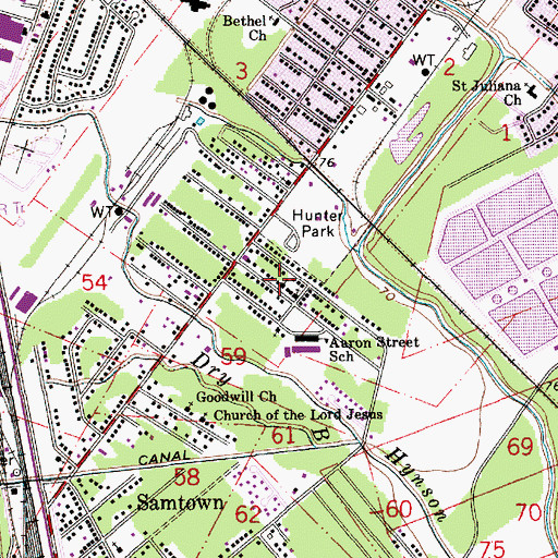Topographic Map of Faith Baptist Church, LA