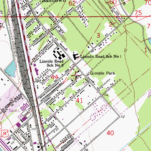 Topographic Map of Christian Love Baptist Church, LA