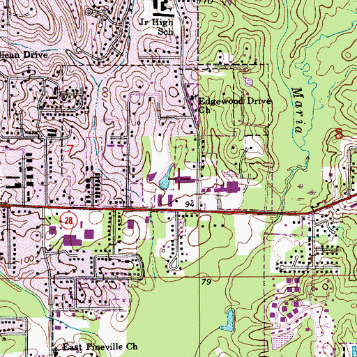 Topographic Map of Edgewood Plaza Shopping Center, LA