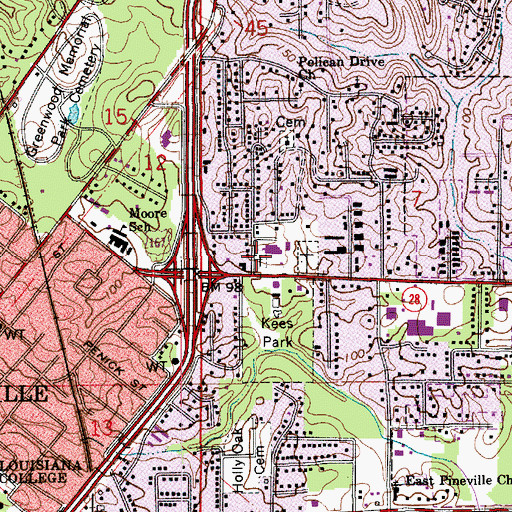 Topographic Map of B'nai Israel Cemetery, LA