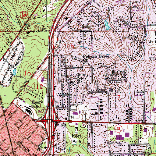 Topographic Map of Antioch Church of God in Christ, LA