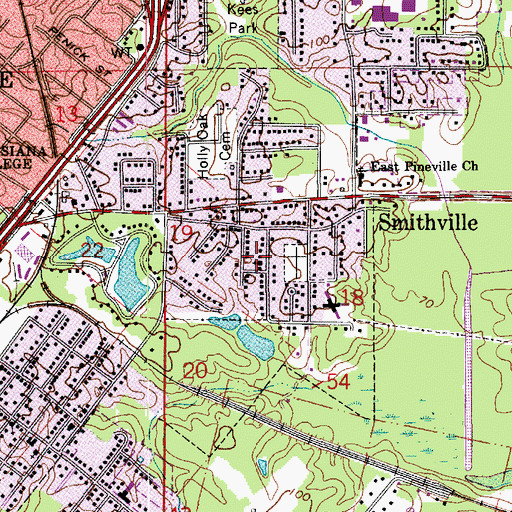 Topographic Map of Good Hope Baptist Church, LA