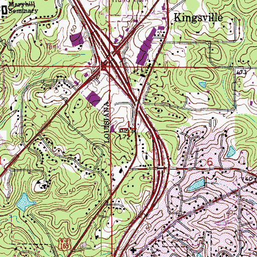 Topographic Map of Woodland Presbyterian Church, LA