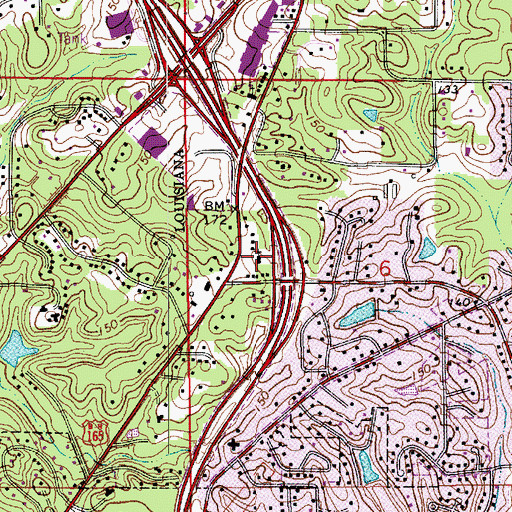 Topographic Map of First Assembly of God Church, LA