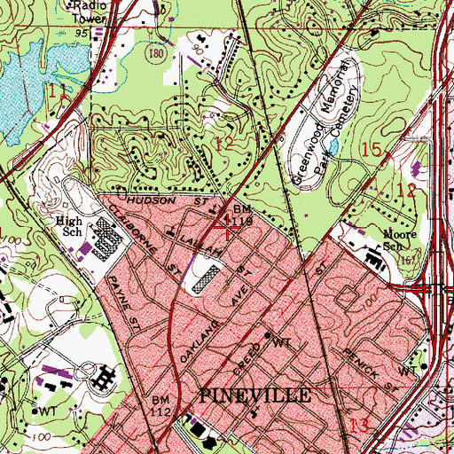 Topographic Map of Liberty Baptist Church, LA