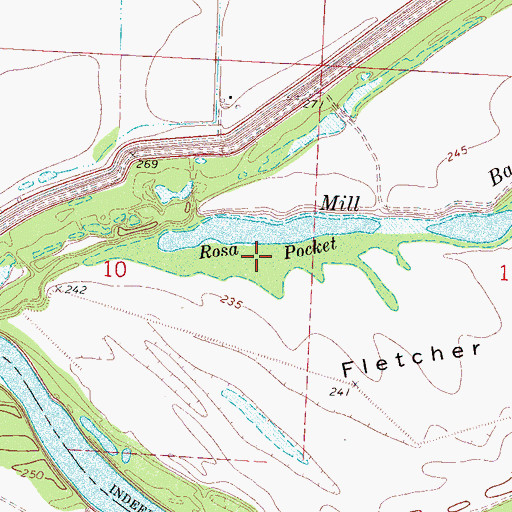 Topographic Map of Rosa Pocket, AR