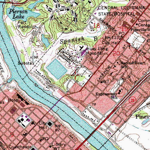 Topographic Map of Methodist Cemetery, LA
