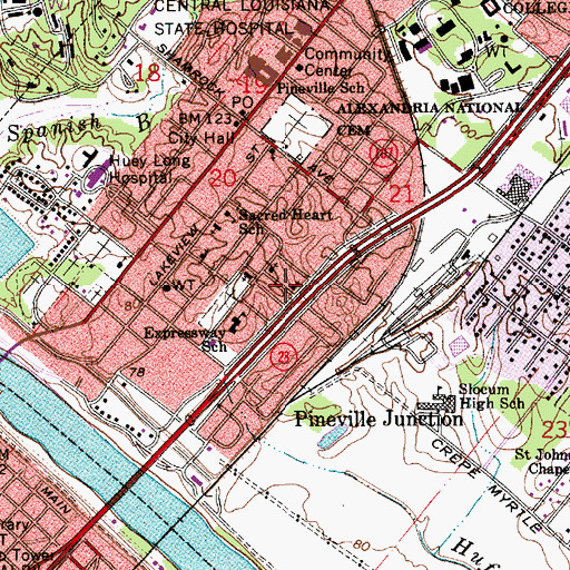 Topographic Map of Bright Morning Star Baptist Church, LA
