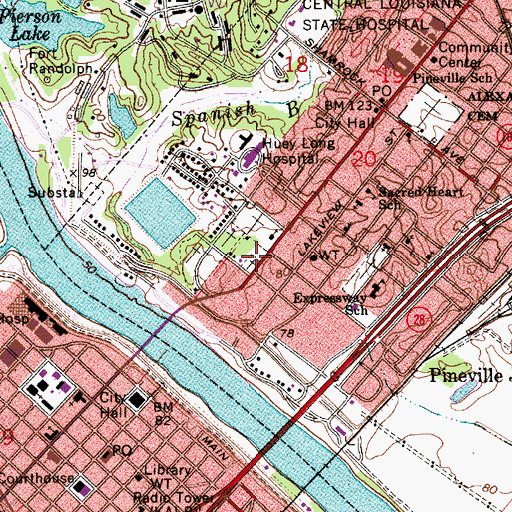 Topographic Map of Main Street Baptist Mission, LA