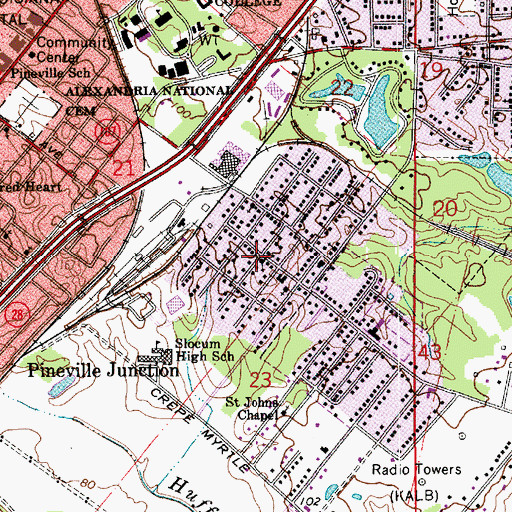 Topographic Map of Lakeside Pentecostal Church, LA