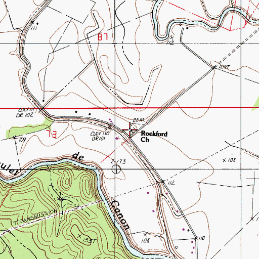 Topographic Map of Rockford Church, LA