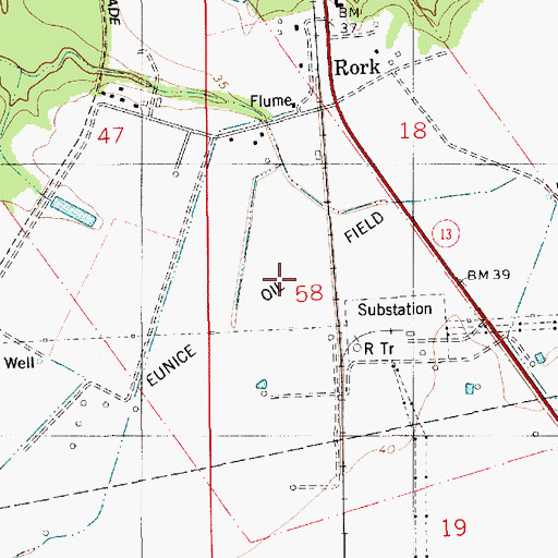 Topographic Map of Eunice Oil Field, LA