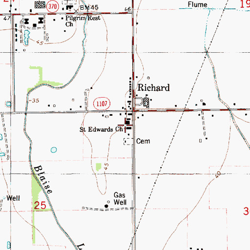 Topographic Map of Saint Edwards Church, LA
