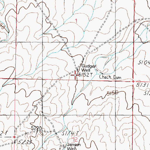 Topographic Map of Gudger Well, AZ