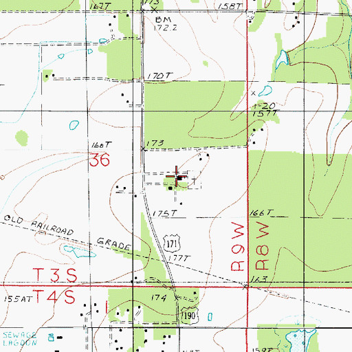 Topographic Map of Church of God, LA