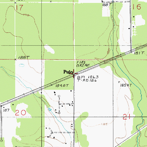 Topographic Map of Pujo, LA