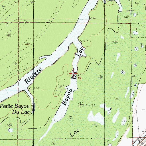 Topographic Map of Bayou Du Lac, LA