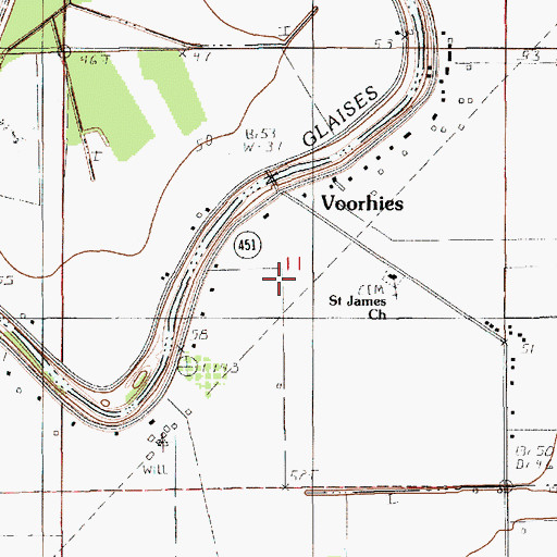 Topographic Map of Saint James Church, LA