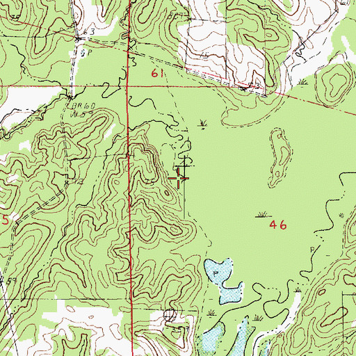 Topographic Map of Cow Creek, LA