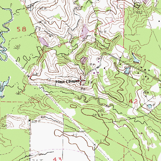 Topographic Map of Hays Chapel, LA