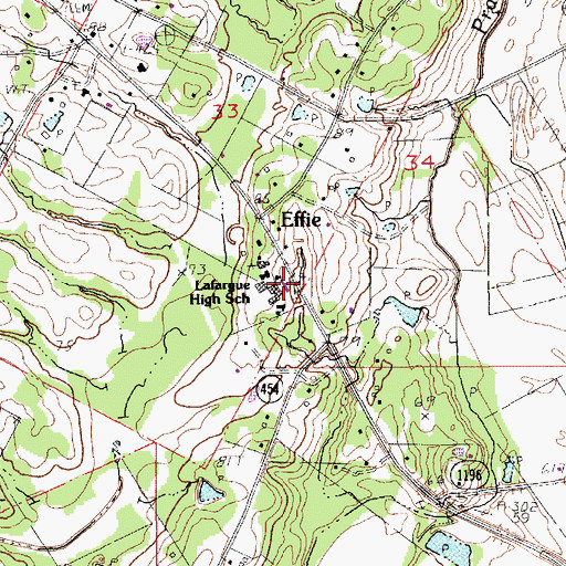 Topographic Map of Lafargue Elementary School, LA