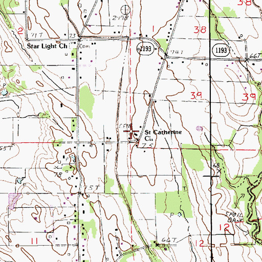 Topographic Map of Saint Catherine Church, LA