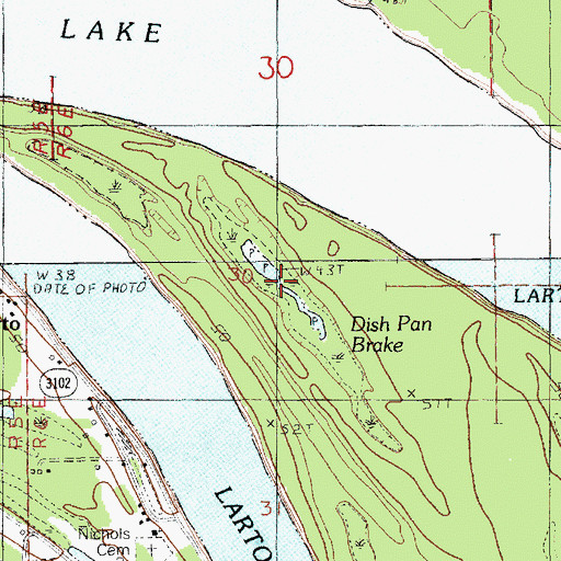 Topographic Map of Dish Pan Brake, LA