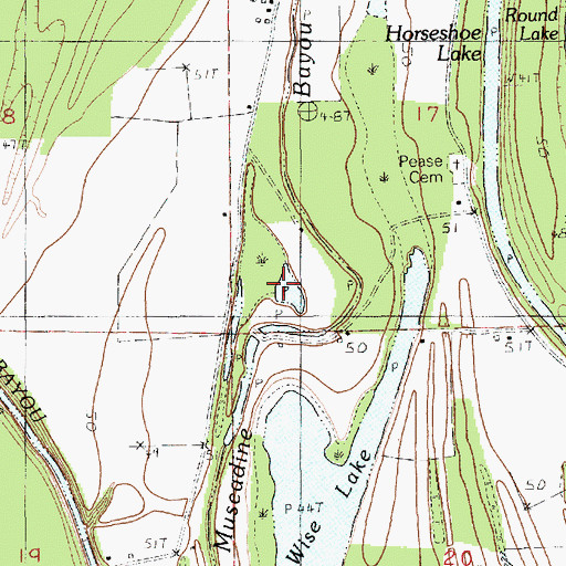 Topographic Map of Muscadine Bayou, LA