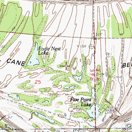 Topographic Map of Blue Cane Bend, LA