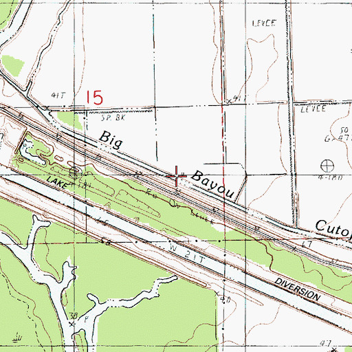 Topographic Map of Big Bayou Cutoff, LA