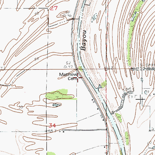 Topographic Map of Matthew Cemetery, LA