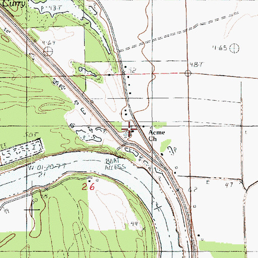 Topographic Map of Acme Church, LA
