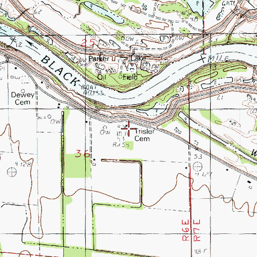 Topographic Map of Trisler Cemetery, LA
