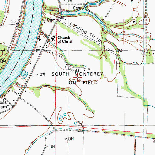 Topographic Map of South Monterey Oil Field, LA