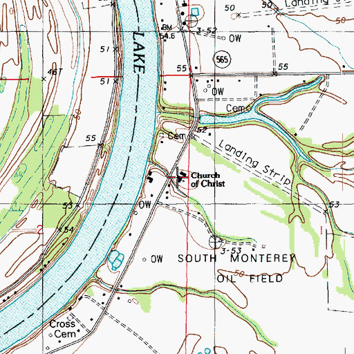 Topographic Map of Church of Christ, LA