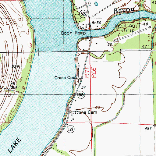 Topographic Map of Cross Cemetery, LA