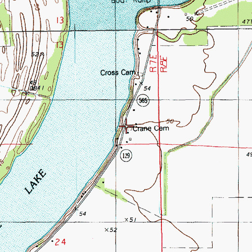 Topographic Map of Crane Cemetery, LA