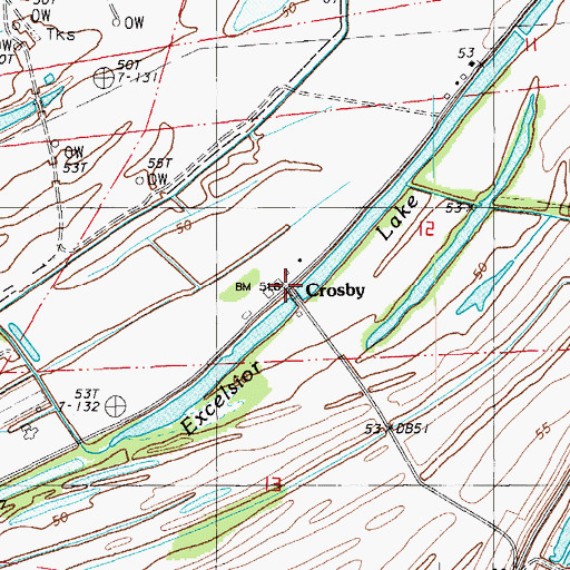 Topographic Map of Crosby, LA